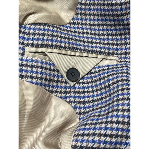 Everlane The ReWool® ’80s Blazer Blue and Brown Houndstooth 10 New Womens - Picture 9 of 16